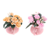 Maxbell 2pcs Dollhouse Mini Carnation Potted Plant Oranment Fairy Garden DIY Accs