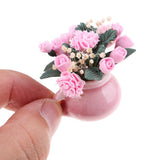 Maxbell 2pcs Dollhouse Mini Carnation Potted Plant Oranment Fairy Garden DIY Accs