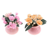 Maxbell 2pcs Dollhouse Mini Carnation Potted Plant Oranment Fairy Garden DIY Accs