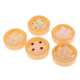 Maxbell 5 Set 1/12 Dollhouse Miniature Kitchen Food Set Steamed Dumplings Dessert A