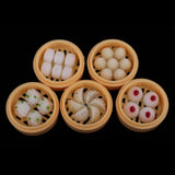 Maxbell 5 Set 1/12 Dollhouse Miniature Kitchen Food Set Steamed Dumplings Dessert A