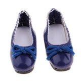 8xFashion Doll PU Leather Block Heel Shoes for 1/6 Blythe Doll Accs Dark Blue
