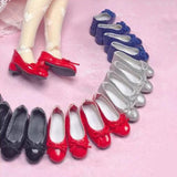 8xFashion Doll PU Leather Block Heel Shoes for 1/6 Blythe Doll Accs Dark Blue