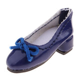 8xFashion Doll PU Leather Block Heel Shoes for 1/6 Blythe Doll Accs Dark Blue