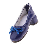 8xFashion Doll PU Leather Block Heel Shoes for 1/6 Blythe Doll Accs Dark Blue