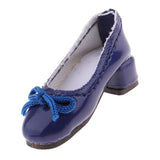8xFashion Doll PU Leather Block Heel Shoes for 1/6 Blythe Doll Accs Dark Blue