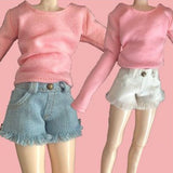 8xDenim Shorts for 1/6 Blythe Licca Doll Outfit Doll Clothes Accessories Blue
