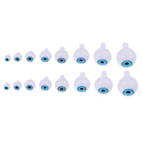 Maxbell 16Pieces Oval Hollow Plastic Eyes Blue Eyeball For Dolls DIY Halloween Props