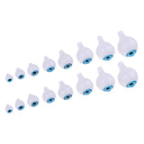 Maxbell 16Pieces Oval Hollow Plastic Eyes Blue Eyeball For Dolls DIY Halloween Props