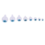 Maxbell 16Pieces Oval Hollow Plastic Eyes Blue Eyeball For Dolls DIY Halloween Props