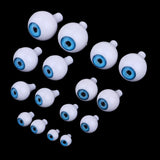 Maxbell 16Pieces Oval Hollow Plastic Eyes Blue Eyeball For Dolls DIY Halloween Props