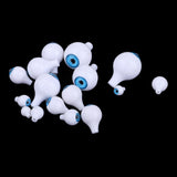 Maxbell 16Pieces Oval Hollow Plastic Eyes Blue Eyeball For Dolls DIY Halloween Props