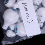 Maxbell 16Pieces Oval Hollow Plastic Eyes Blue Eyeball For Dolls DIY Halloween Props