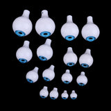 Maxbell 16Pieces Oval Hollow Plastic Eyes Blue Eyeball For Dolls DIY Halloween Props