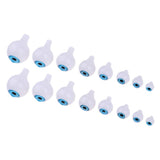 Maxbell 16Pieces Oval Hollow Plastic Eyes Blue Eyeball For Dolls DIY Halloween Props