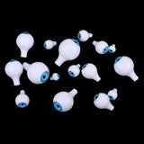 Maxbell 16Pieces Oval Hollow Plastic Eyes Blue Eyeball For Dolls DIY Halloween Props