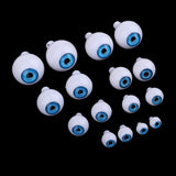 Maxbell 16Pieces Oval Hollow Plastic Eyes Blue Eyeball For Dolls DIY Halloween Props