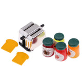 Maxbell 1/12 Dollhouse Miniature Kitchen Supplies Microwave & Bread Maker with Food