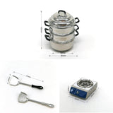 Maxbell 1/12 Dollhouse Miniature Kitchen Furniture Kit with Kitchenware Cookware Set