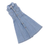 Maxbell Lovely Doll Clothes Sleeveless Denim Dress for 1/6 BJD Doll Clothing Accs