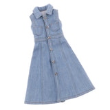Maxbell Lovely Doll Clothes Sleeveless Denim Dress for 1/6 BJD Doll Clothing Accs