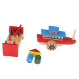 Maxbell 1:12 Scale Doll House Miniature Decor Wooden Building Blocks Boat Music Tool