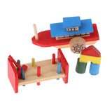 Maxbell 1:12 Scale Doll House Miniature Decor Wooden Building Blocks Boat Music Tool