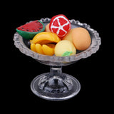 Maxbell 9Pcs Kitchen Food Set Plastic Fruit and Plate Model Dollhouse Miniature 1/12
