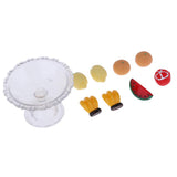 Maxbell 9Pcs Kitchen Food Set Plastic Fruit and Plate Model Dollhouse Miniature 1/12