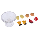 Maxbell 9Pcs Kitchen Food Set Plastic Fruit and Plate Model Dollhouse Miniature 1/12