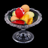 Maxbell 9Pcs Kitchen Food Set Plastic Fruit and Plate Model Dollhouse Miniature 1/12