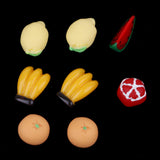 Maxbell 9Pcs Kitchen Food Set Plastic Fruit and Plate Model Dollhouse Miniature 1/12