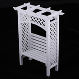 Maxbell 1/12Dollhouse Miniature Wooden Flower Storage Rack Display Shelf Stand White