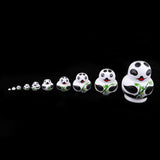 Maxbell Wooden Russian Nesting Dolls Panda Bamboo Matryoshka Hand Painted 10 Pieces