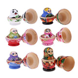Maxbell Wooden Russian Nesting Dolls Panda Bamboo Matryoshka Hand Painted 10 Pieces