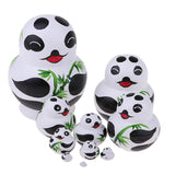 Maxbell Wooden Russian Nesting Dolls Panda Bamboo Matryoshka Hand Painted 10 Pieces