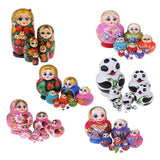 Maxbell Wooden Russian Nesting Dolls Panda Bamboo Matryoshka Hand Painted 10 Pieces