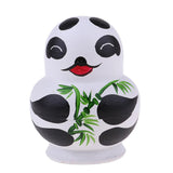 Maxbell Wooden Russian Nesting Dolls Panda Bamboo Matryoshka Hand Painted 10 Pieces