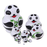 Maxbell Wooden Russian Nesting Dolls Panda Bamboo Matryoshka Hand Painted 10 Pieces