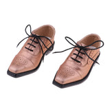 Maxbell 1/3 BJD SD17 Uncle Shoes Laced Leather Shoes for MSD SD Doll Champagne