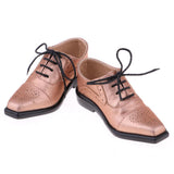 Maxbell 1/3 BJD SD17 Uncle Shoes Laced Leather Shoes for MSD SD Doll Champagne