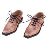 Maxbell 1/3 BJD SD17 Uncle Shoes Laced Leather Shoes for MSD SD Doll Champagne