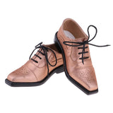 Maxbell 1/3 BJD SD17 Uncle Shoes Laced Leather Shoes for MSD SD Doll Champagne