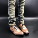 Maxbell 1/3 BJD SD17 Uncle Shoes Laced Leather Shoes for MSD SD Doll Champagne