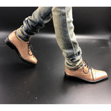 Maxbell 1/3 BJD SD17 Uncle Shoes Laced Leather Shoes for MSD SD Doll Champagne