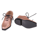 Maxbell 1/3 BJD SD17 Uncle Shoes Laced Leather Shoes for MSD SD Doll Champagne