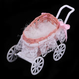 Maxbell Mini Alloy Baby Push Cart Pushchair 1/12 Dollhouse Miniatures Kids Toys