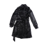 Maxbell Fashion Black PU Leather Trench Coat Top for 1/3 BJD Doll Accs Casual Outfit