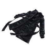 Maxbell Fashion Black PU Leather Trench Coat Top for 1/3 BJD Doll Accs Casual Outfit
