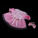 Maxbell Sweet Doll Lace Rose Dress Skirt with Hairpin for Mellchan Doll Outfit Accs